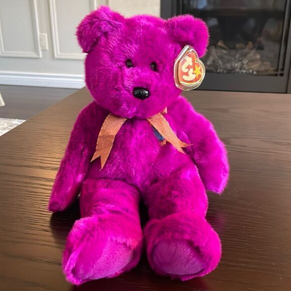 Vintage 1999 TY Millennium 2000 the Purple Bear Original Beanie Babies Bubby NWT - Picture 1 of 10